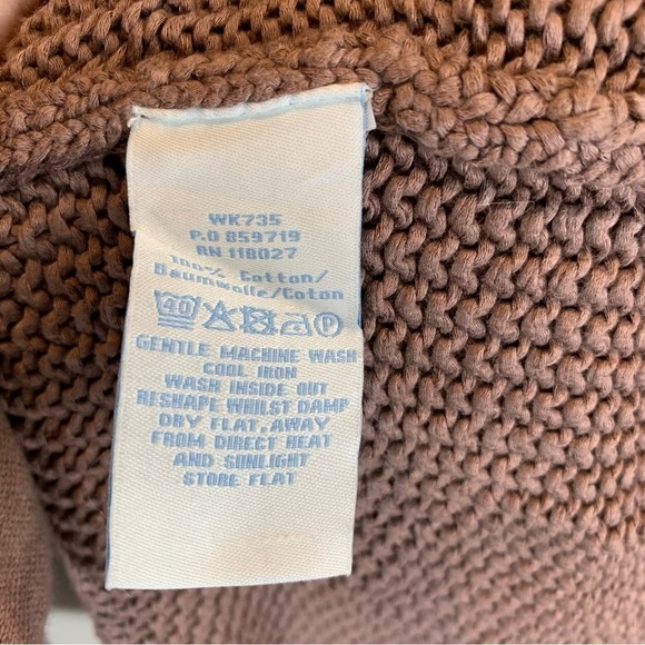 Boden sz 2 Chocolate Brown Chunky Knit Cardigan Sweater Jacket Button Snap Front - Picture 7 of 7